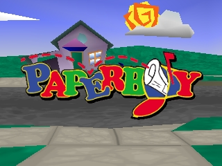 Paperboy title screen for Nintendo 64